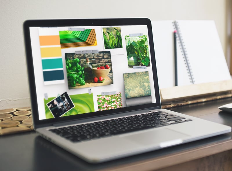ecran macbook pro avec fond de couleurs
