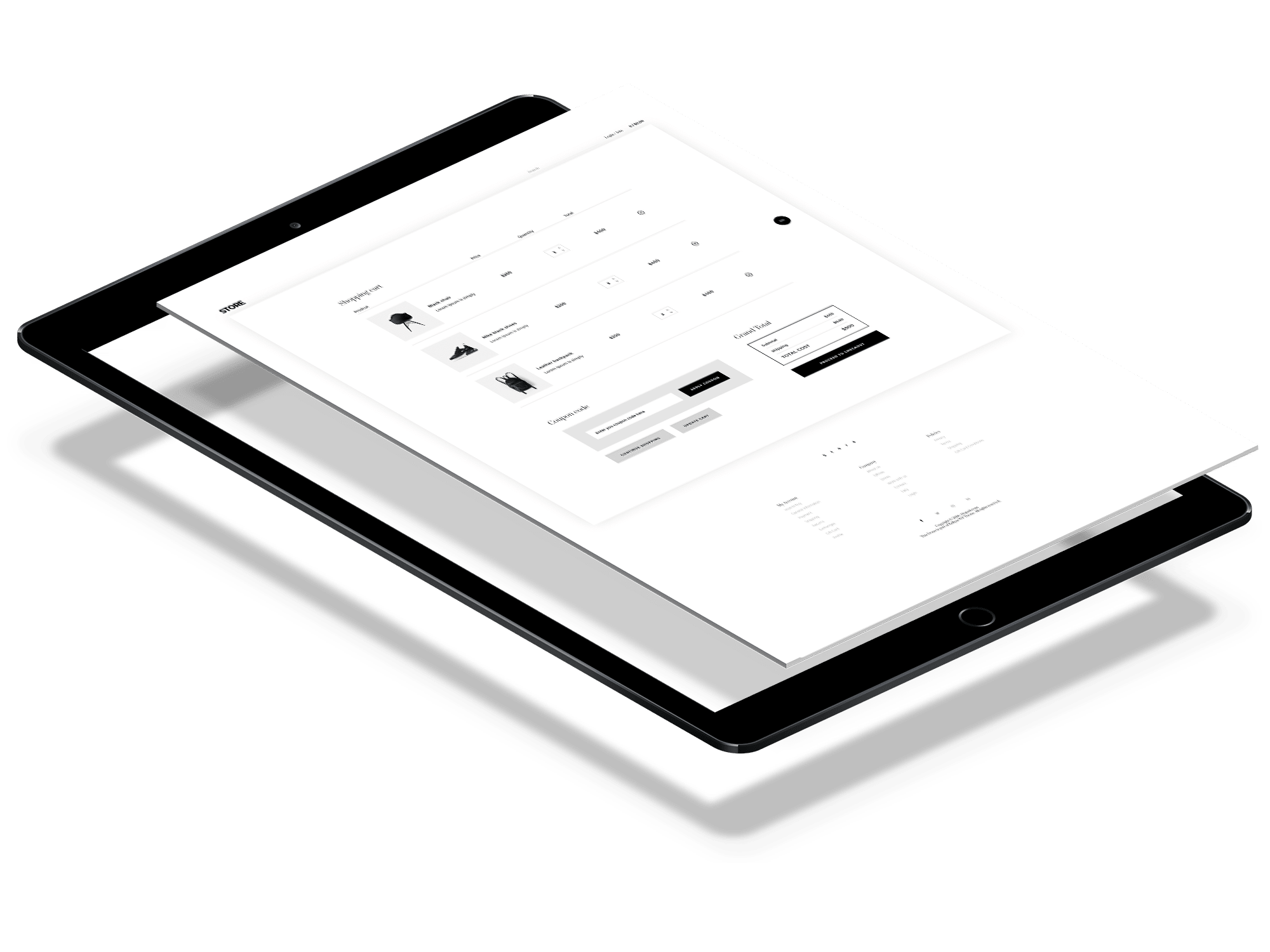 visuel d'une tablette avec e-commerce